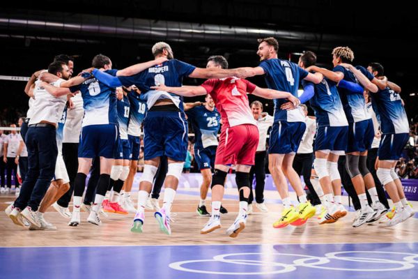 Photo de l'équipe de France en finale des Jeux Olympique