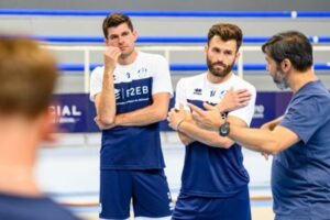 Photo de Nicolas Burel et Romain Devèze à l'entraînement