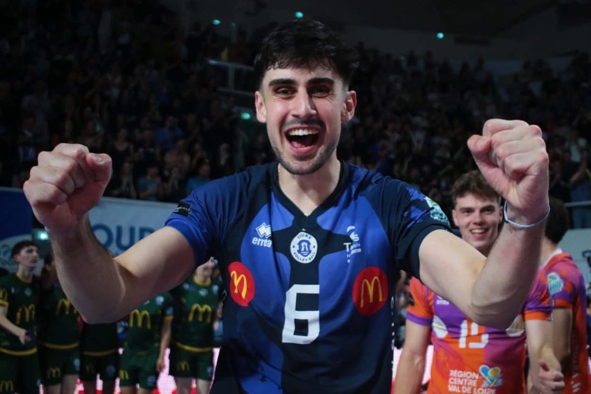 Photo d'Antoine Pothron lors de la finale de MSL face à Poitiers (Tours Volleyball : lnm37)