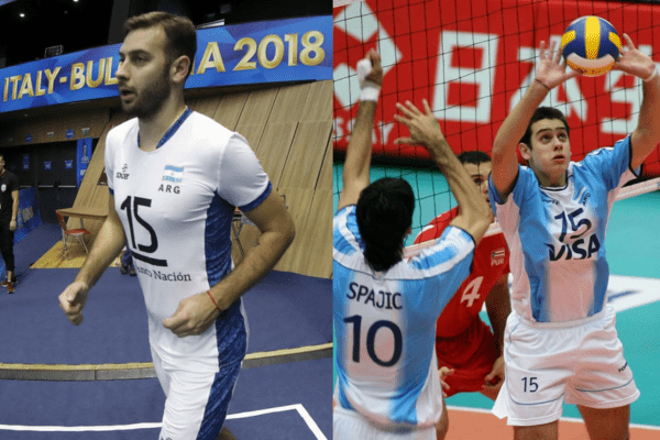 Photos de Luciano De Cecco au Mondial 2018 et au Mondial 2006. (Volleyballworld)