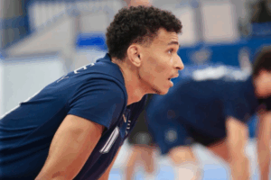 Photo de Lohan Nack Minyem prise lors d’un match de préparation avec Nice Volleyball. (Nice)