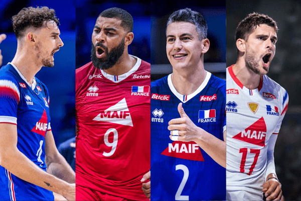 Photo de Jean Patry, Earvin Ngapeth, Jenia Grebennikov et Trévor Clévenot. (Volleyballworld)