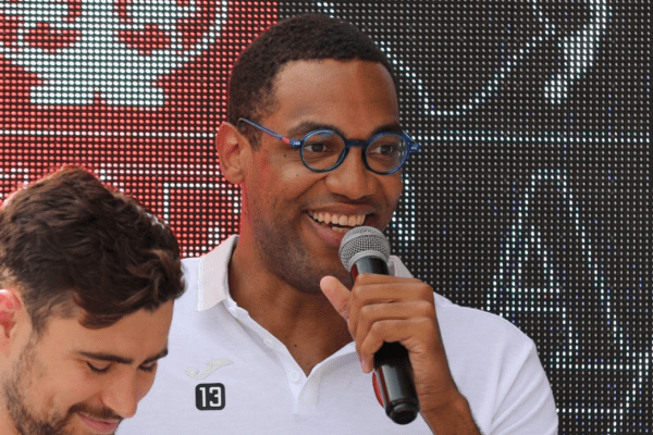 Photo de Daryl Bultor lors de la présentation de l’équipe. (GFC Ajaccio)