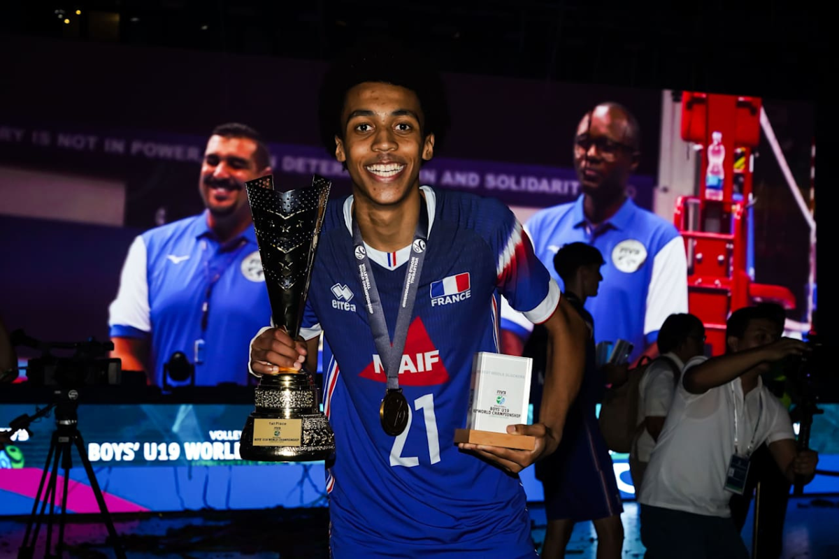 Daniel Iyegbekedo a décroché le titre mondial U19 en s’imposant en finale face à la Pologne sur le score de 3 sets à 1. (Volleyballworld)