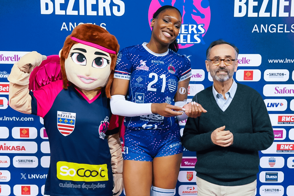 L’internationale française Eva Elouga a été élue MVP du match face au Cannet. (LNV - Béziers)