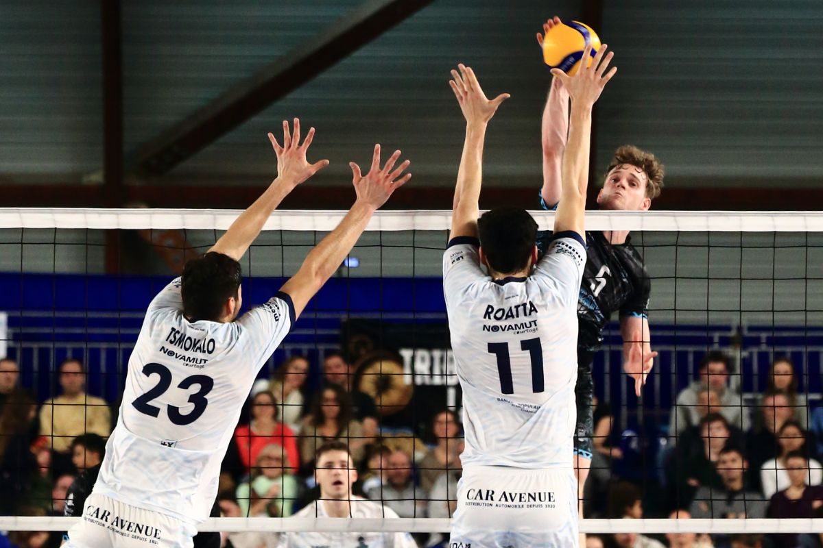 Martin Lallemand est non seulement le deuxième meilleur réceptionneur de son équipe, mais aussi le neuvième du championnat. (LNV - Royan)