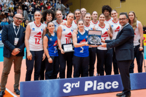 L’équipe de France féminine U18 s’est imposée 3 sets à 2 face aux Pays-Bas lors du match pour la médaille de bronze. (Fédération Italienne)