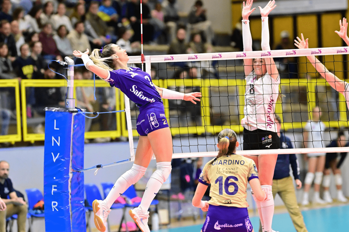 Le Cannet s’est montré supérieur offensivement, avec 47 % de réussite en attaque contre seulement 32 % pour les visiteuses. (LNV - Le Cannet - Christian Besson)