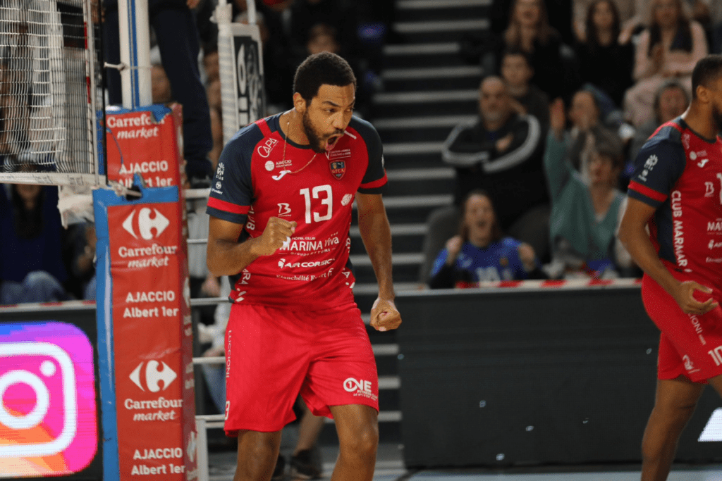 Daryl Bultor est forfait jusqu’à la fin de la saison avec Ajaccio. (LNV - Ajaccio - Florent Selvini)