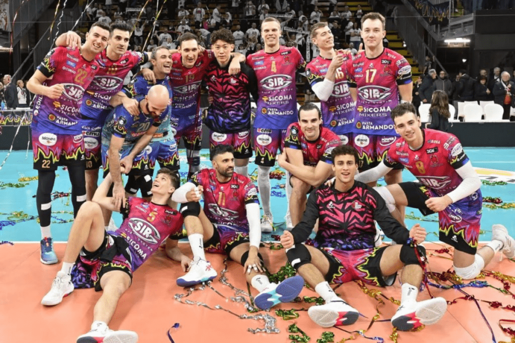 Perugia en est désormais à cinq victoires en cinq matchs en Ligue des champions. (Perugia)