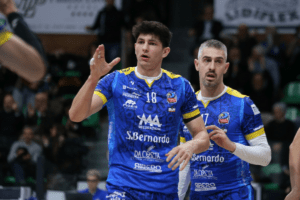 Nathan Feral évoluait cette saison aux côtés d’Alexandre Strehlau. (LegaVolley)