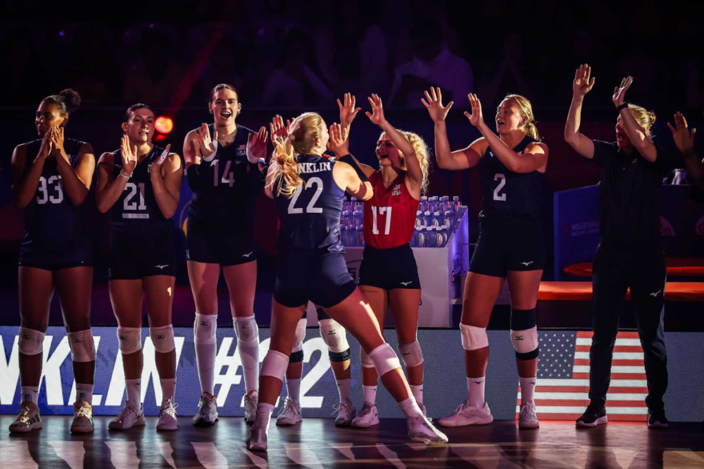 L'équipe des USA lors de la VNL 2025