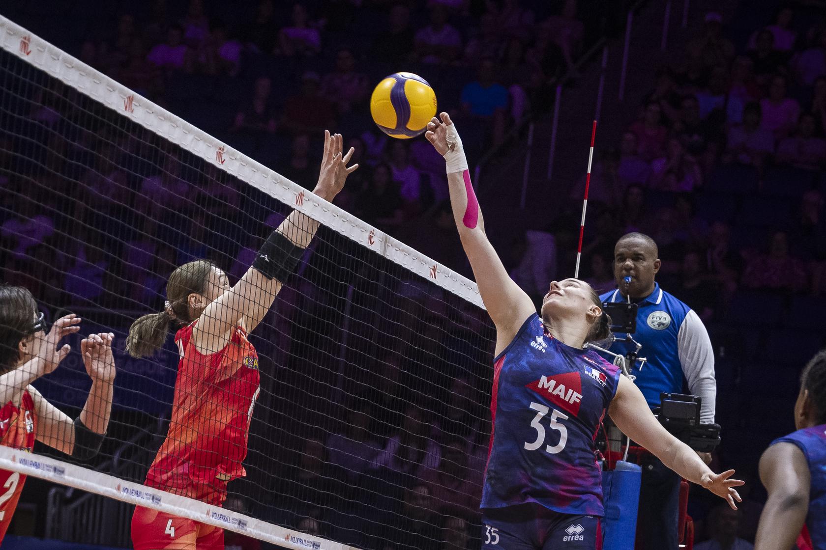 Après-match de VNL féminin France Japon