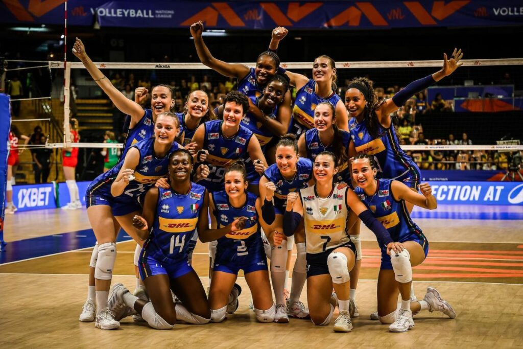 Avant match de VNL Italie- Pyas-Bas