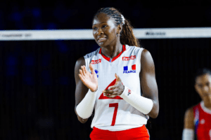 Iman Ndiaye sous le maillot de l'équipe de France
