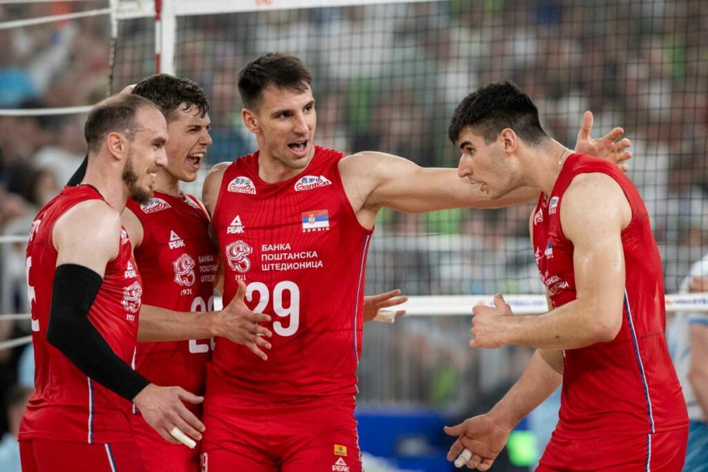 L'équipe de la Serbie lors de la VNL 2026