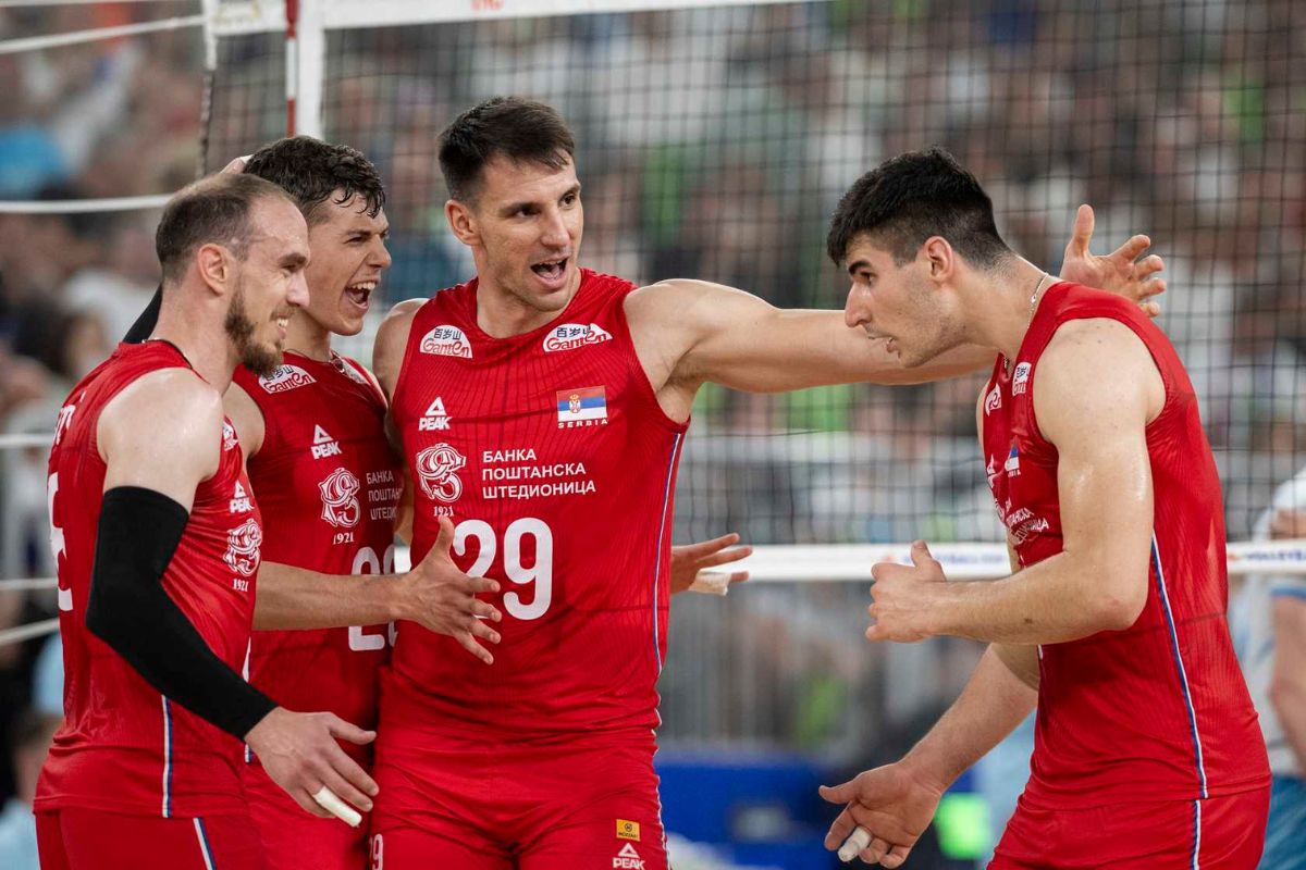 L'équipe de la Serbie lors de la VNL 2026